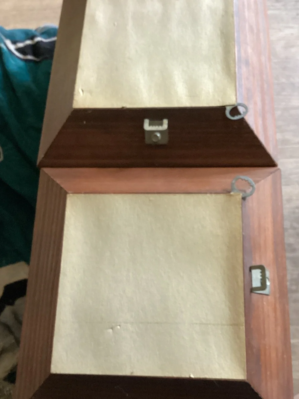 Vintage Carved Wood Square Mirror Pair
